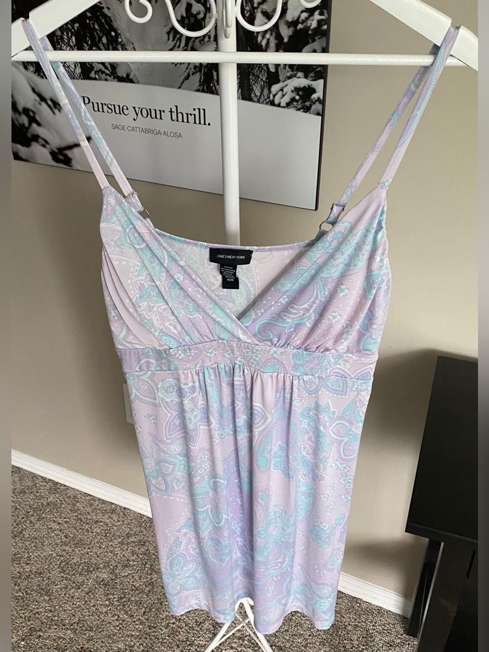 Jones New York Lavender & Light Blue Paisley Chemise
